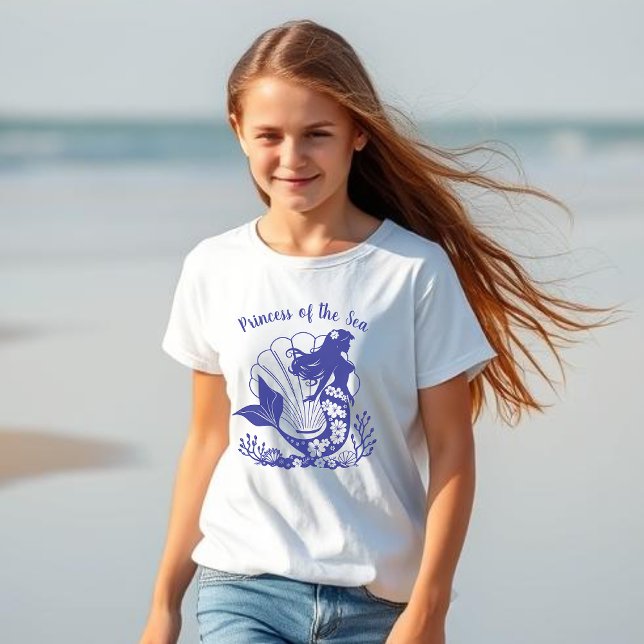 T-shirt Sirène hawaïenne-princesse de la mer (Hawaiian Mermaid Princess of the Sea, Fisherman Fashion, Beach, Summer, kids t shirt)