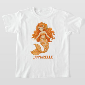T-shirt Sirène matelassée orange Personnaliser