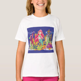 T-shirt Sirène Océanique : cheveux longs