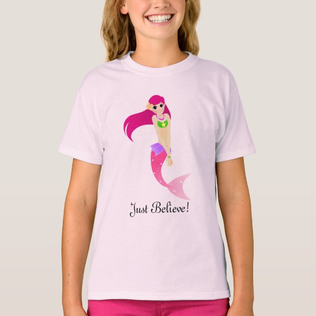 T-shirt sirène rose (Devant)