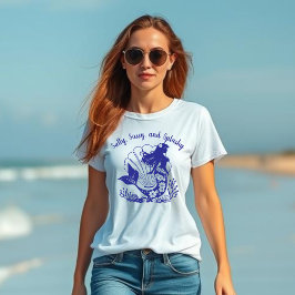 T-shirt Sirène-salé hawaïen, sassy et bleu-éclat