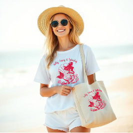 T-shirt Sirène-salé hawaïen, sassy et splashy-rouge