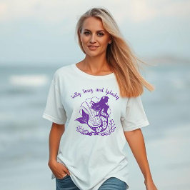 T-shirt Sirène-salé hawaïen, sassy et violet éclatant