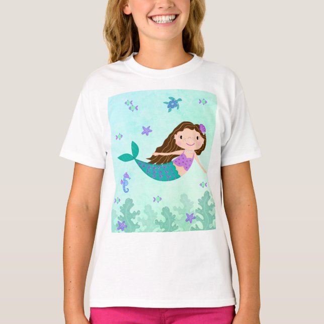 T-shirt Sirène Sous La Mer (Devant)