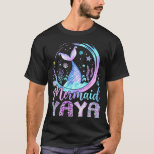 T-shirt Sirène Yaya Drôle Fille D'anniversaire Fête Famill