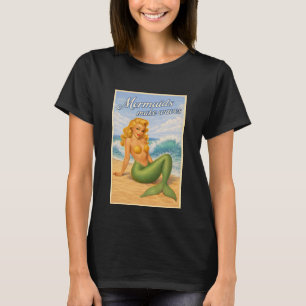 T-shirt Sirènes font des vagues Pin-Up Rétro   Plage Côtiè