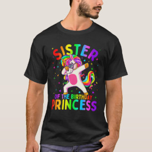 T-shirt Sister Of The Birthday Princess Girl Dabbing Unico