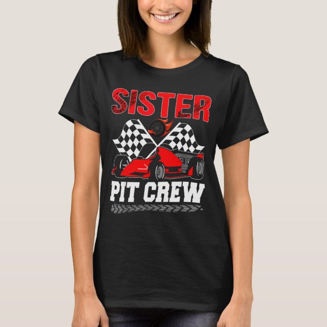 T-shirt Sister T Crew Racing Family Race Car Birthday Boy  (Devant)