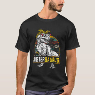 T-shirt Sistersaurus Leopard T Rex Dinosaur Soeur Saurus