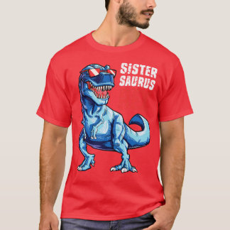 T-shirt Sistersaurus T rex Sœur Saurus Filles Dinosaures