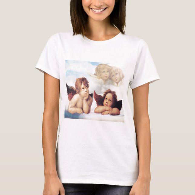T-shirt Sistine Madonna 2 anges par Raphael (Devant)