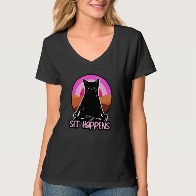 T-shirt Sit Happens  Yoga (Devant)