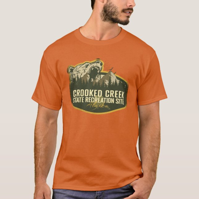 T-shirt Site de loisirs de l'état de Crooked Creek Alaska  (Devant)