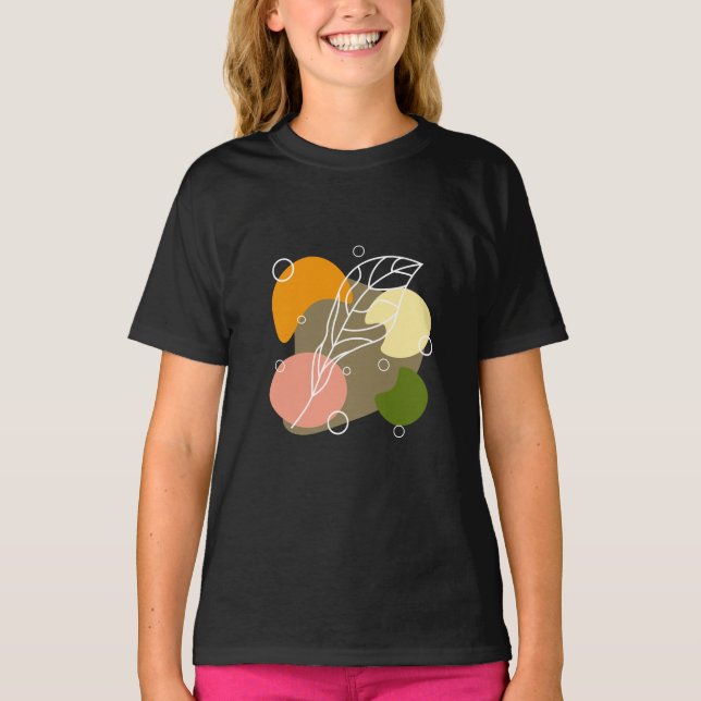 T-shirt Sites abstraits intéressants avec feuilles (Devant)