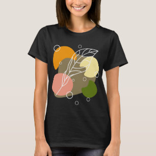 T-shirt Sites abstraits intéressants avec feuilles