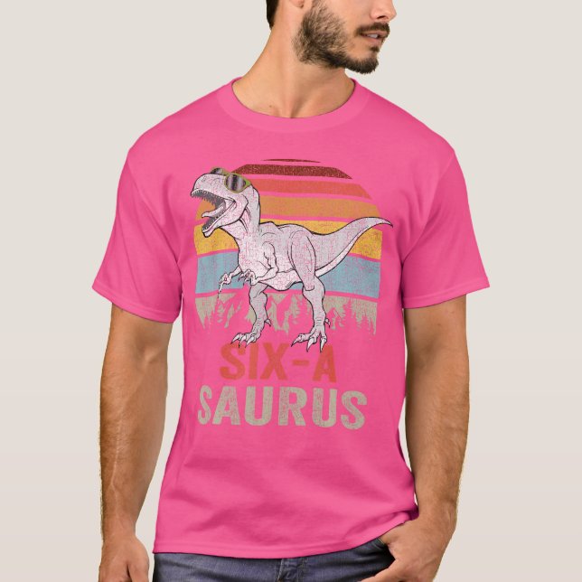 T-shirt Six A Saurus Anniversaire T Rex Enfants 6 Annivers (Devant)