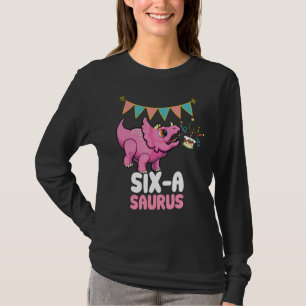 T-shirt Six A Saurus Dinosaur Cute Kiddo Tricératops