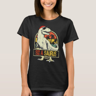 T-shirt Six A Saurus Rex Dinosaur Six A Saurus Mère