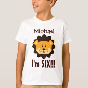 T-shirt Six ans de 6ème anniversaire de visage mignon