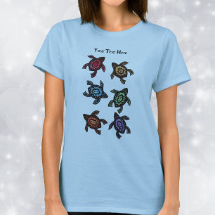 T-shirt Six coquilles de tortues Abstraites aux couleurs v