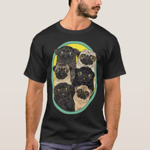 T-shirt Six Pugs par FivePugs
