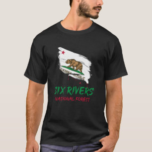 T-shirt Six Rivers National Forest Californie Drapeau Écla