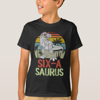 T-shirt Six Saurus Dinosaur Anniversaire 6e TRex Dino