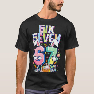 T-shirt Six sept mème 67 brainrot drôle lapin de Pâques ho