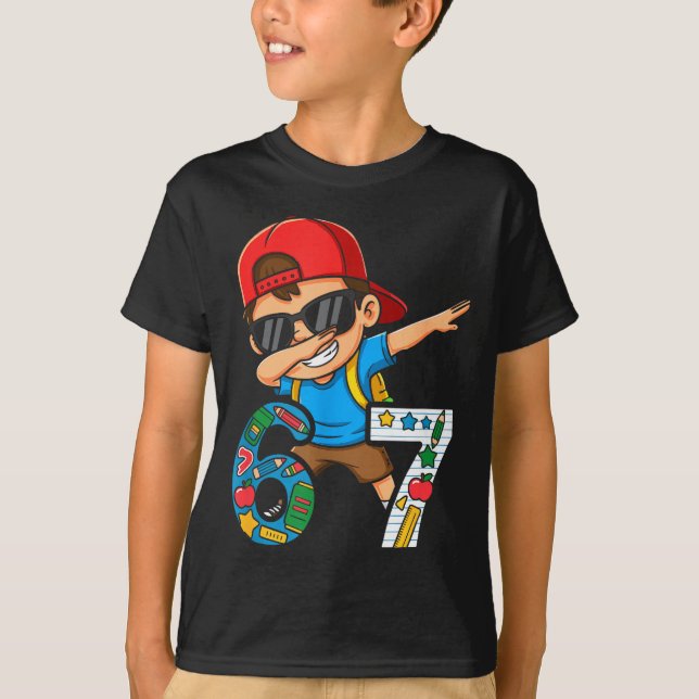 T-shirt Six Seven 67 Days Of School Funny Meme Student Dab (Devant)