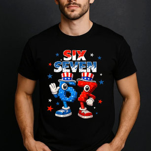 T-shirt Six Seven 67 Drôle de Mème Patriotique 4 juillet