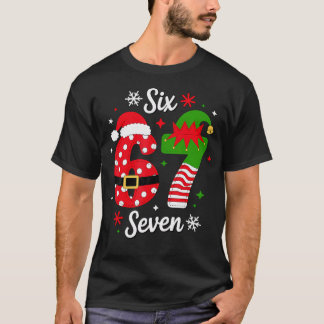 T-shirt Six Seven 67 Meme 6 7 Santa Christmas s Kids