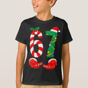 T-shirt Six Seven 67 Mème Santa Noël Vacances Drôle
