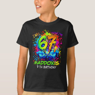 T-shirt Six Seven Birthday Crafts Party T-shirt, Graffiti
