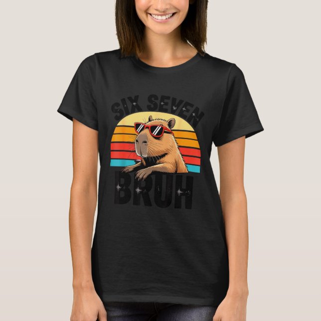 T-shirt Six Seven Bruh 67 Meme Capybara  (Devant)