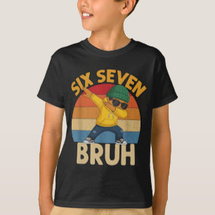 T-shirt Six Seven Bruh Dabbing 67 Mème Drôle Numéro Garçon