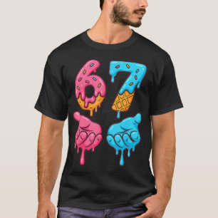 T-shirt Six Seven Ice Cream Drip Meme 67 Drôle Gen Alpha S