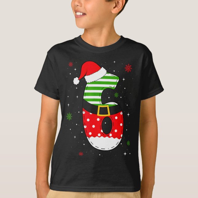T-shirt Six Seven Matching 67 Christmas Santa Hat Meme Gen (Devant)