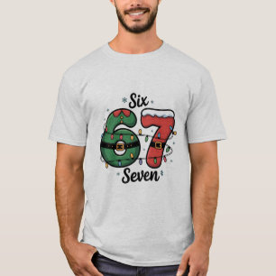 T-shirt Six Seven Noël Mème Drôle Pop Culture