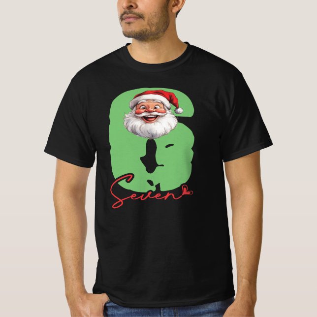 T-shirt Six Seven Santa, Funny Matching (Devant)