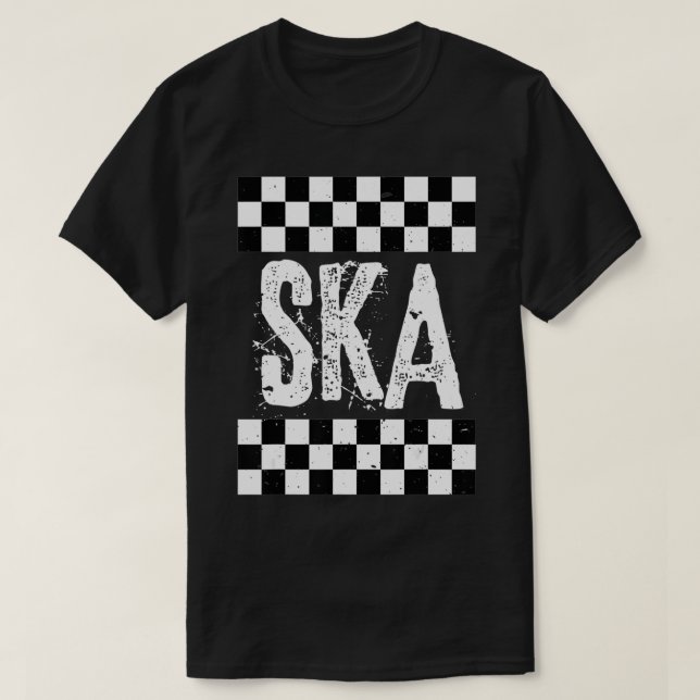 T-shirt Ska Music T For Life Reggae Checkerboard Image Gi (Design devant)