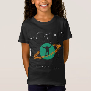 T-Shirt Skatboard Rétro Vintage Dans Le Système Solaire