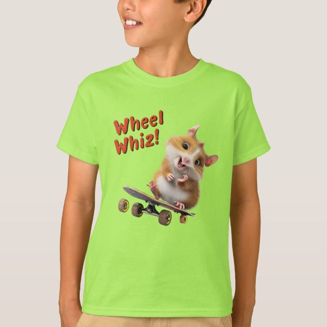 T-shirt Skate board Hampster Wheel Whiz (Devant)