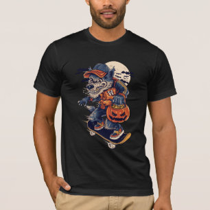 T-shirt Skate de loup sur piste et traitement