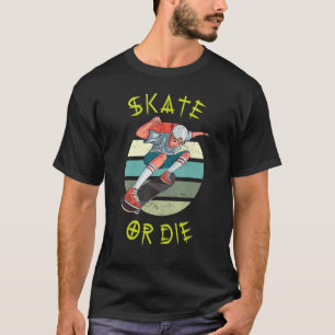 T-shirt Skate ou Die Skateboard Adolescent Boy Skateboard