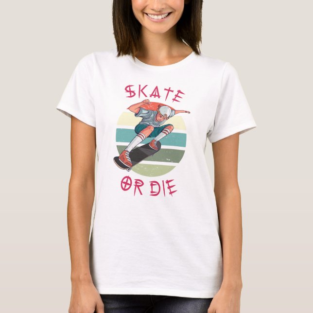 T-shirt Skate ou die Skateboarder Garçon (Devant)