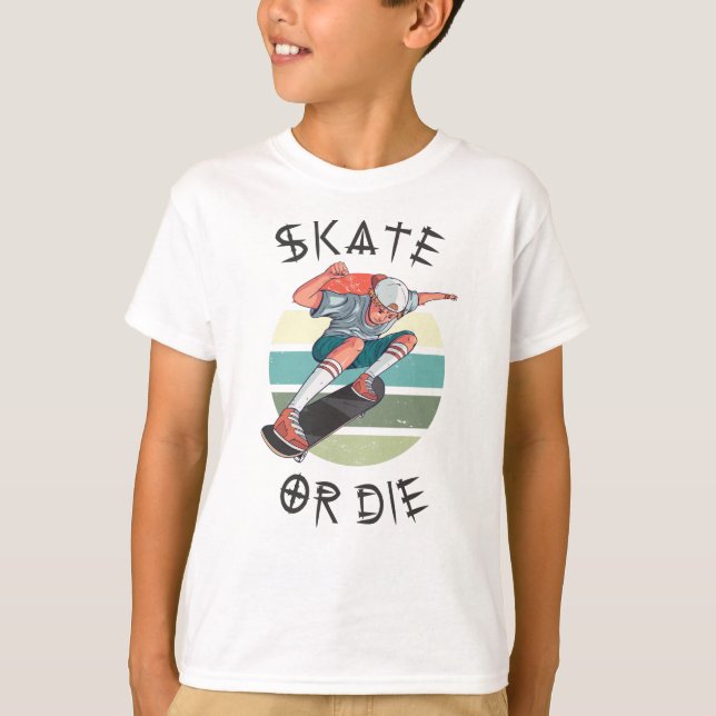 T-shirt Skate ou die Skateboarder Garçon (Devant)