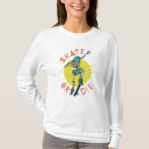 T-shirt Skate ou die Skeleton Skateboarder