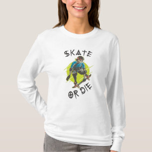 T-shirt Skate ou die Skeleton Skateboarder