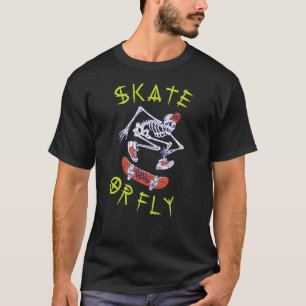 T-shirt Skate ou volez Skeleton Skateboarder