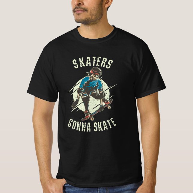 T-shirt Skate Skate Skeleton Skateboarder (Devant)